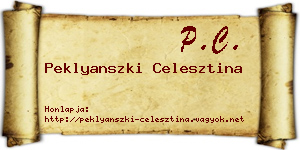 Peklyanszki Celesztina névjegykártya